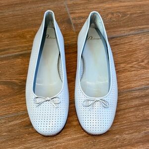 Delman Women's Light Blue Perforated Flats